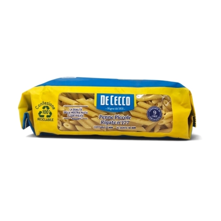 Makaron De Cecco Penne Piccole Rigate n.177 500g - włoska pasta z pszenicy durum, trafilatura na brąz